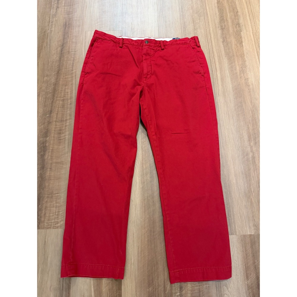 Polo Ralph Lauren Chino Pants Mens 40x30 Red Classic Fit Cotton Twill